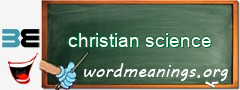 WordMeaning blackboard for christian science